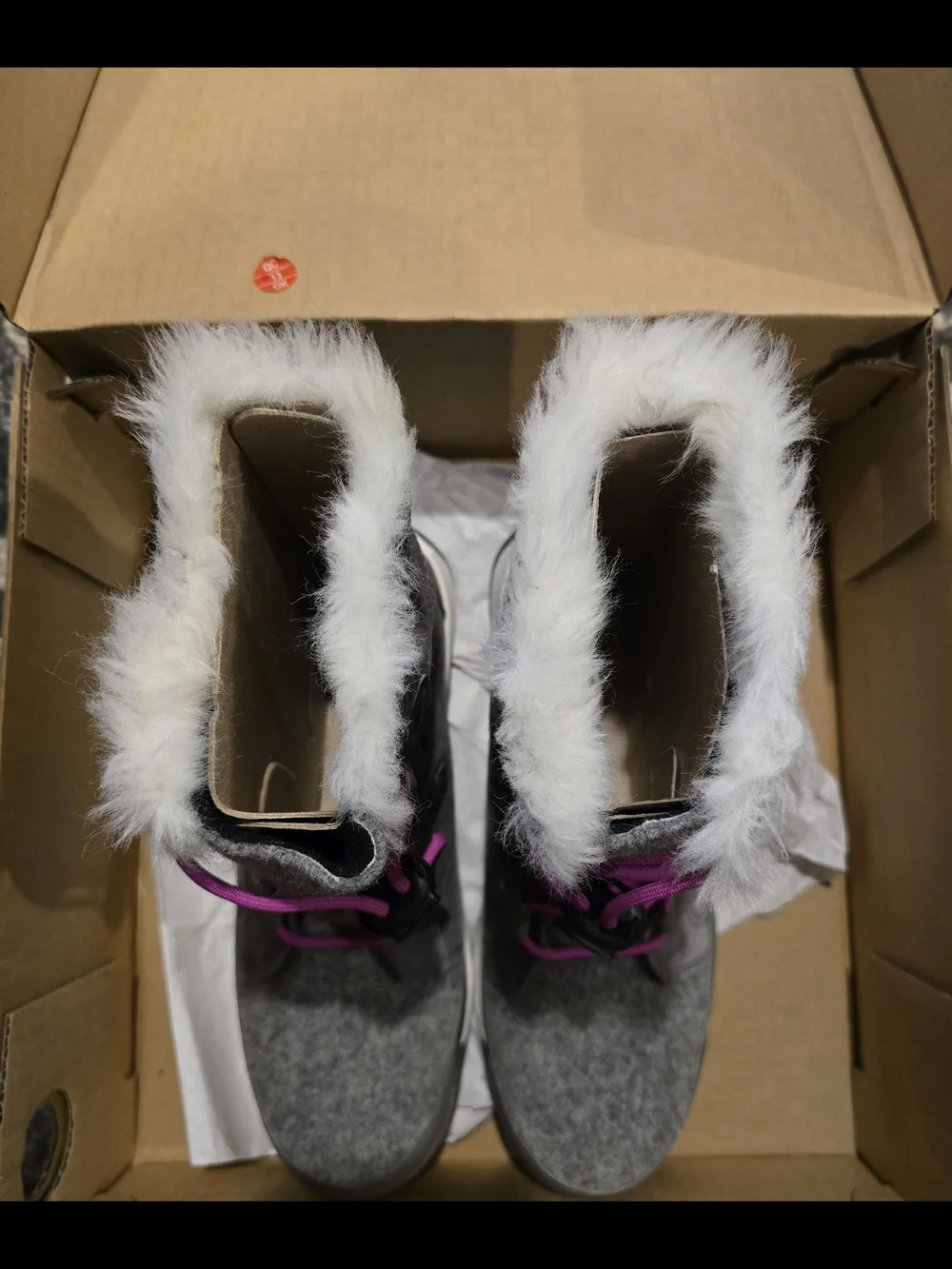 Sorel Youth Whitney II Joan Lace WP Waterproof Boots Grey Pink Size 5